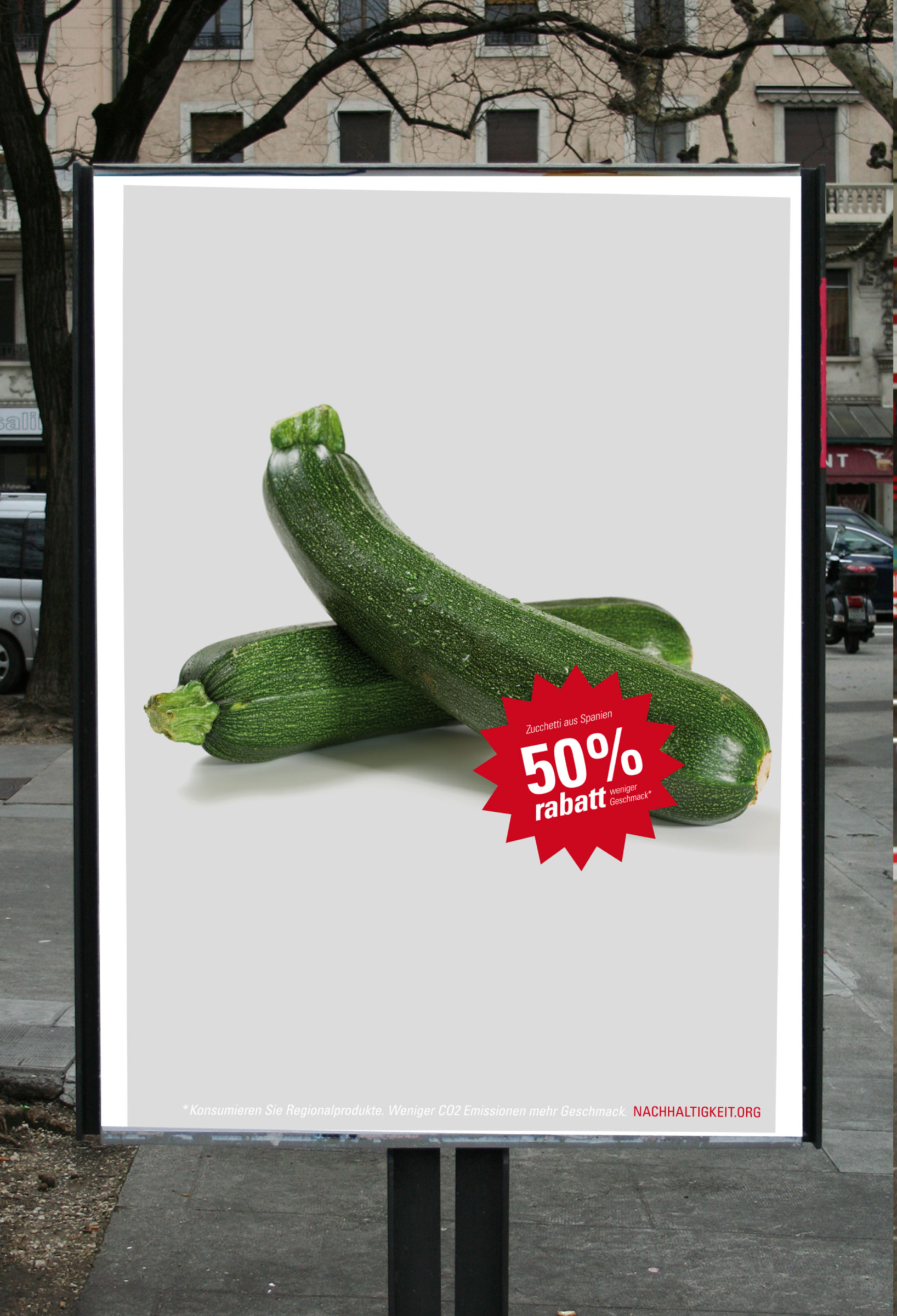 affiche développement durable, nachhaltigkeit, suisse, courgette chloé genet chloegenet.ch